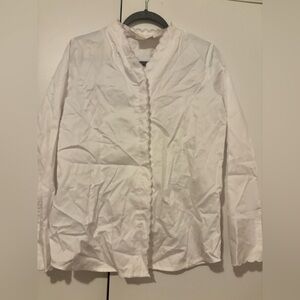 Elegant White Ruffled Women's Top